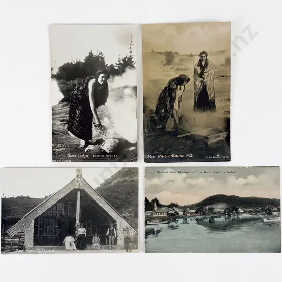 4 Vintage Maori Postcards