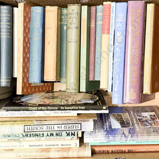 Carton Of Assorted NZ Topographical, Historical & Biographical Books