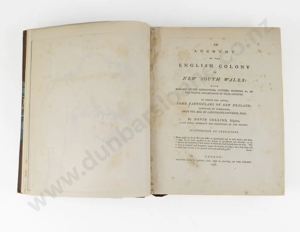 Collins David - An Account Of The English Colony in New South Wales Volume I Image 1++