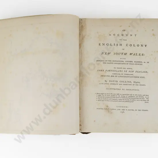 Collins David - An Account Of The English Colony in New South Wales Volume I