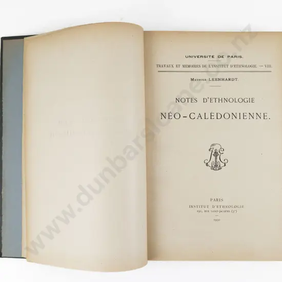 Leenhardt Maurice - Notes D'Ethnologie Neo-Caledonienne