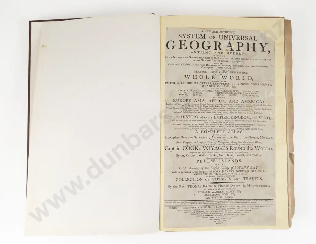 Bankes, Rev. Thomas, (and others) A New And Authentic System Of Universal Geography (Complete in One Volume) Image 1++