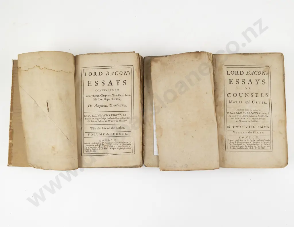 Willymott William - Lord Bacon's Essays (2 Vols) Image 1++