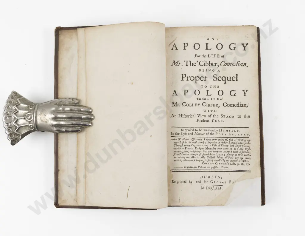 Colley Cibber - An Apology For the Life of Mr The 'Cibber Comedian Image 1++