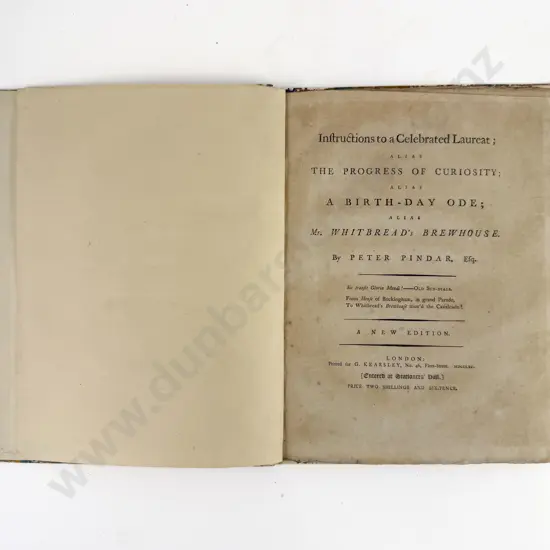 Pindar Peter - (Wolcot) Instructions to a Celebrated Laureate