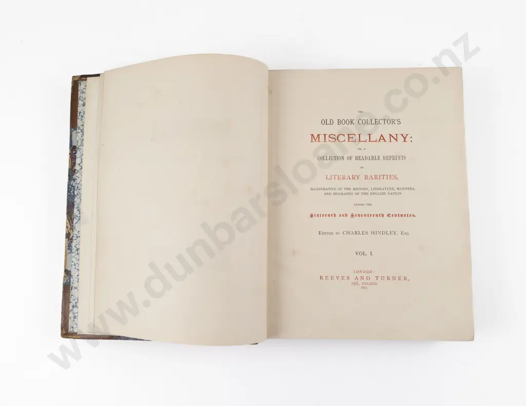 Hindley Charles (Editor) The Old Book Collector's Miscellany Image 1++