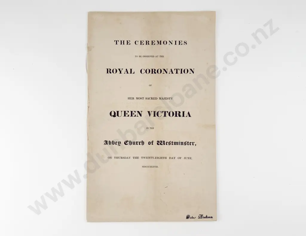 (-) The Ceremonies To Be Observed At The Royal Coronation Of Her Most Sacred Majesty Queen Victoria Image 1++