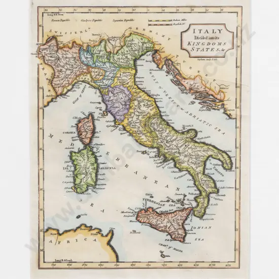 After Topham - Italy Divided into its Kingdoms States etc