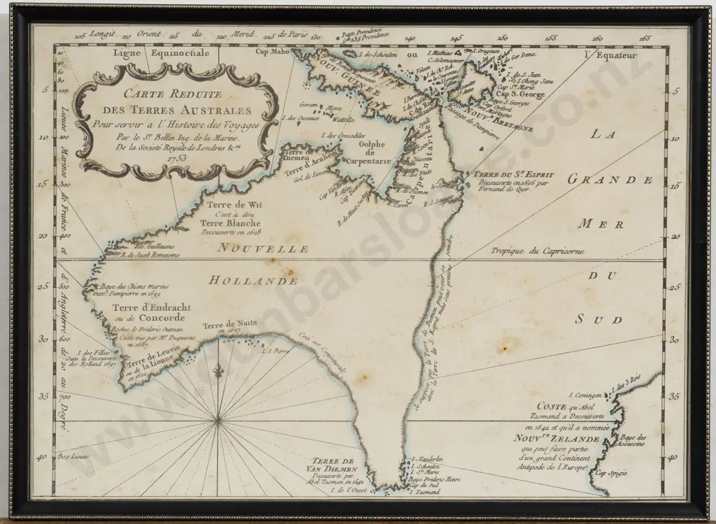Jacques Nicolas Bellin - Carte Reduite Des Australes 1753 Image 1++