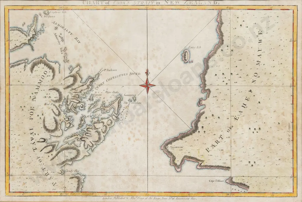 18th Century Map of Cook's Strait in New Zealand Image 1++