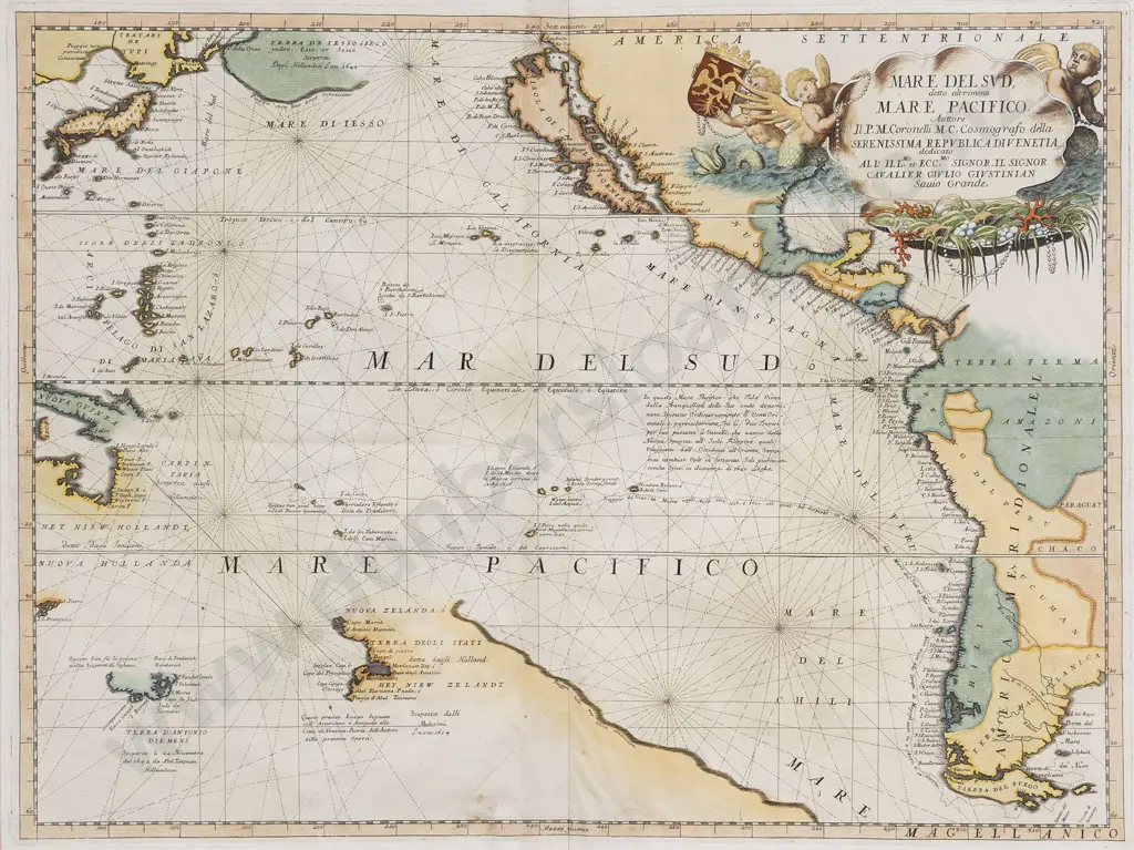 Vincenzo Coronelli (1650-1718) Mare Del Sud/Mare Pacifico Image 1++