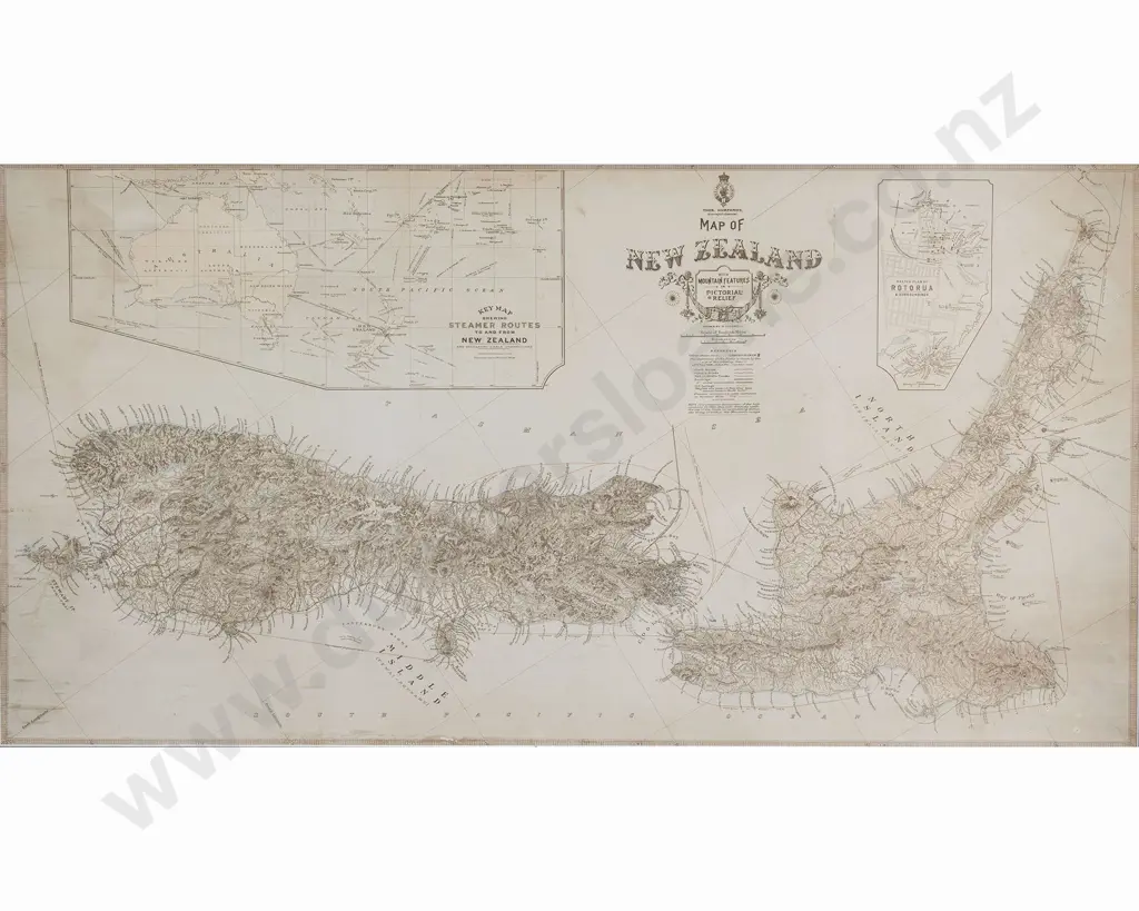 After W Deverell - Map Of New Zealand Image 1++