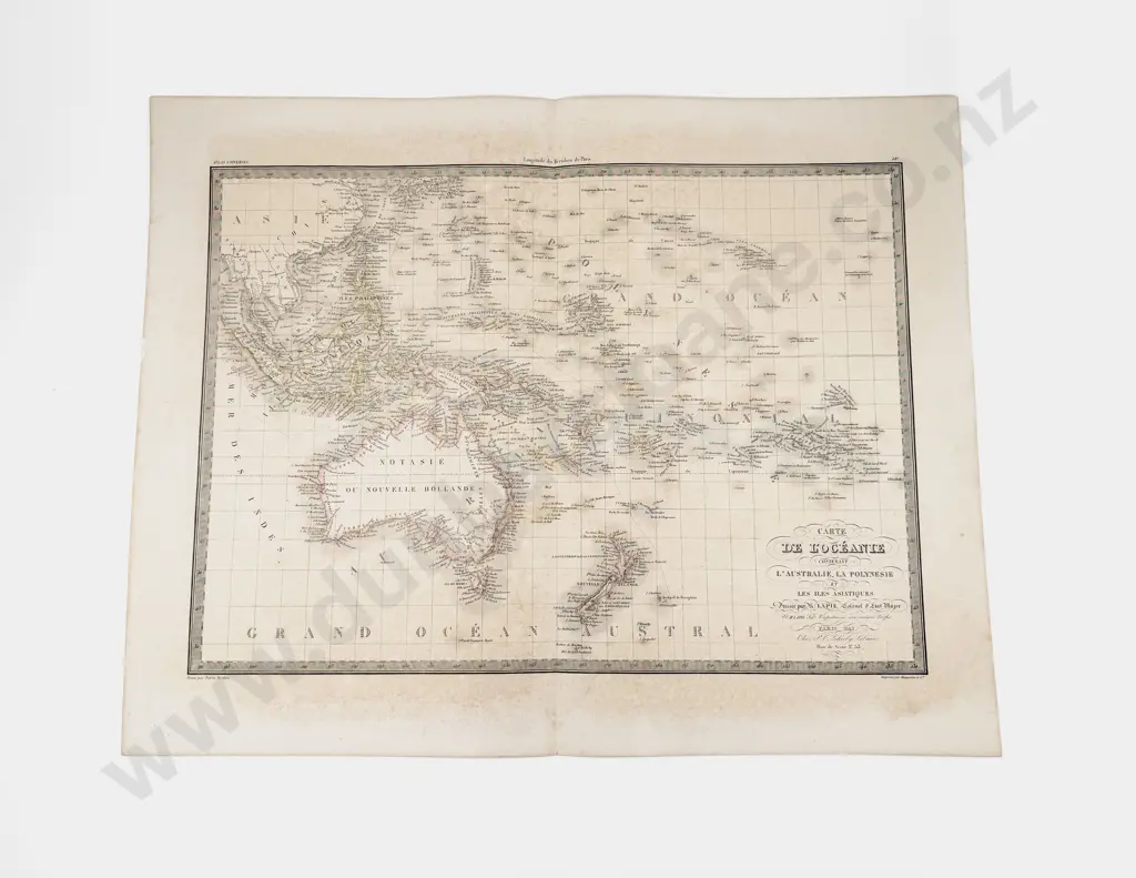 Pierre Tardieu - Carte De L'Oceanie contenant L'Australie La Polnesie et Les Asiatiques 1842 Image 1++