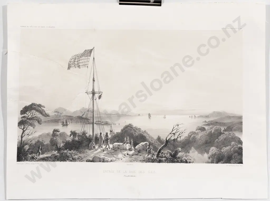 After Louis Le Breton, Entree De La Baie Des Iles (Nouvelle Zelande) c1840s Image 1++