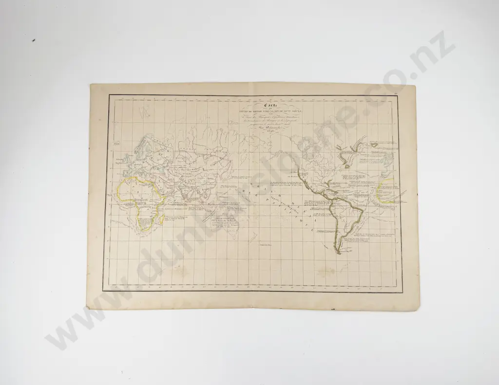 Charles Francois Delamarche - L'Etat Du Monde Vers La Fin Du XVeme Siecle 1848 Image 1++