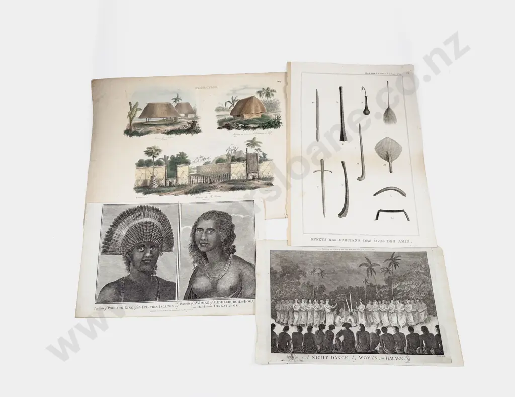 5 Various Engravings From Cooks & Other Pacific Voyages Image 1++