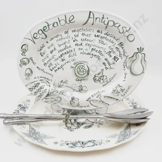 Two Assorted Ashets together with Novelty Salad Servers