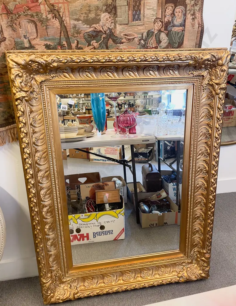 Large Gilt Framed Overmantle Mirror Image 1++
