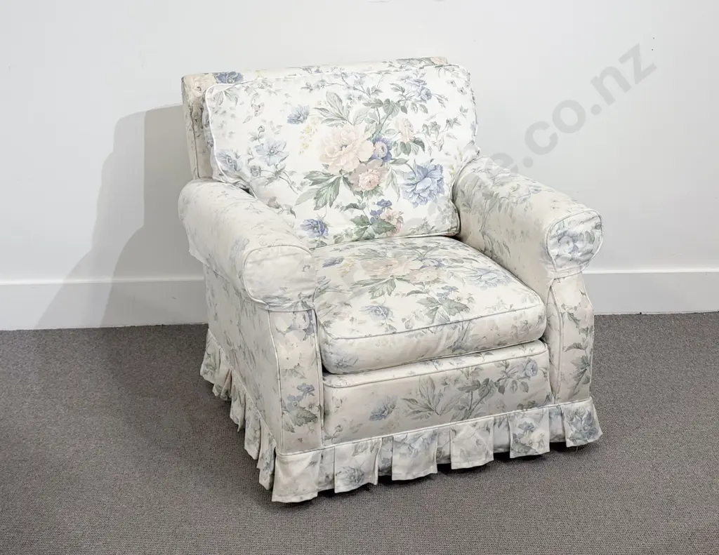 Floral Upholstered Armchair Image 1++