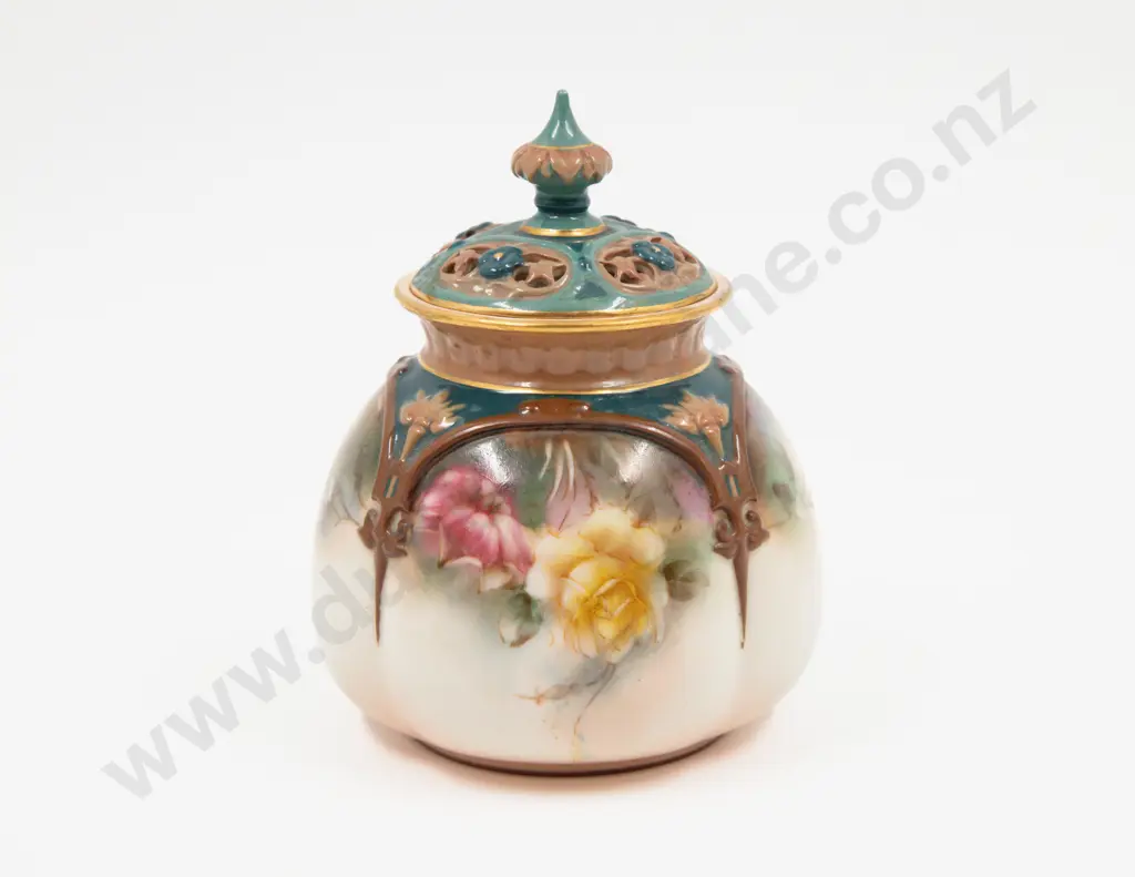Royal Worcester Posy Vase & Cover Image 1++