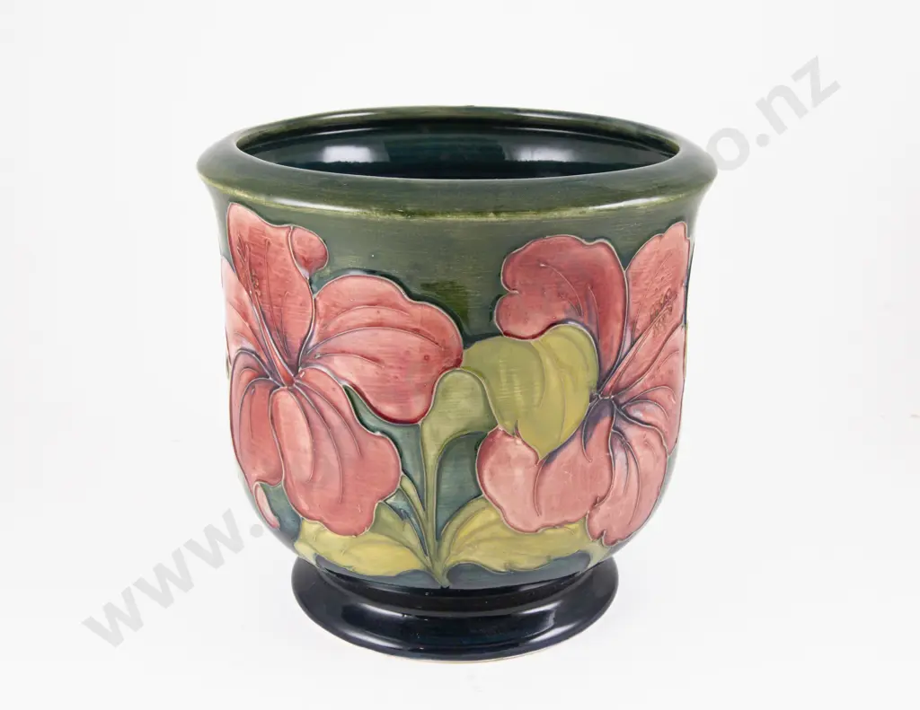 Moorcroft Hibiscus Pattern Planter 24cm dia x 23cm H Image 1++