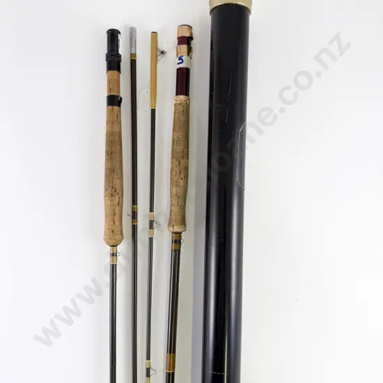 Two Modern Fibre Glass Fly Rods & Metal Rod Tube