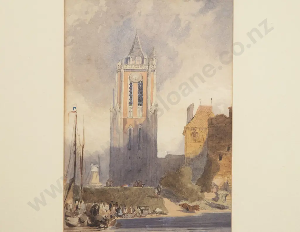 Pair C19th European Architectural Watercolours Image 1++