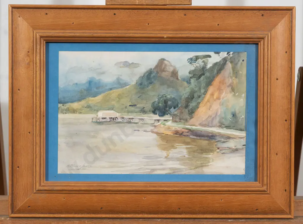 Horace Moore-Jones (1868-1922) NZ Watercolour - Coastal Scene Image 1++