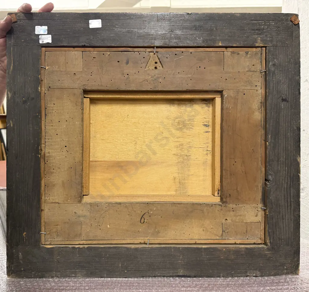 Pair C1662 Italian Sectional Oil on Glass Panels Image 1++