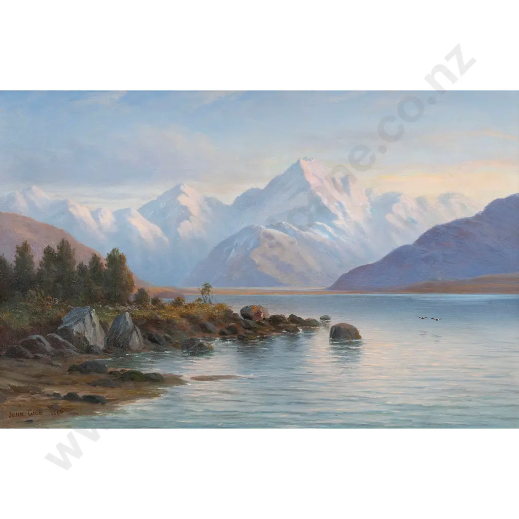 John Gibb (1831 - 1909) - A View Of Mount Cook Image 1++