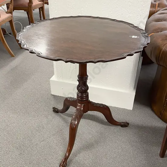 Geo III Mahogany Circular Snap Top Wine Table in the Irish Style