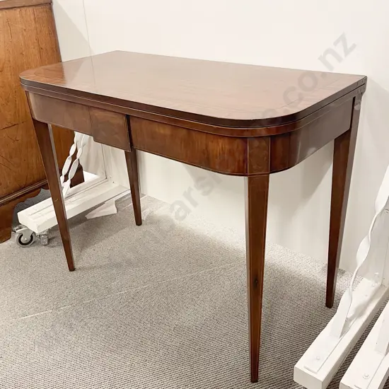 Regency Mahogany D Shaped Foldover Card Table