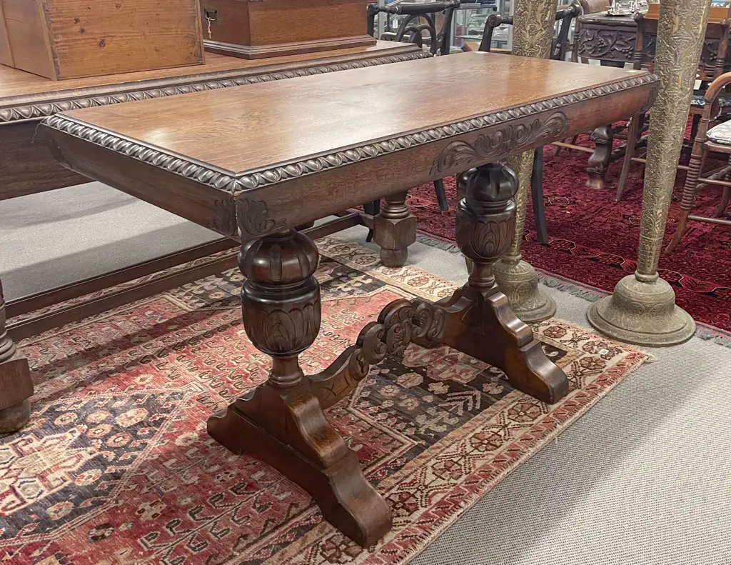 C17th Style Oak Rectangular Hall Table Image 1++