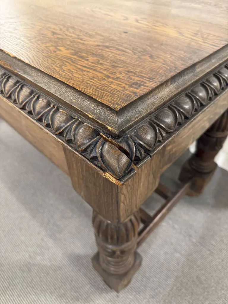 C17th Style Oak Rectangular Centre Table Image 1++