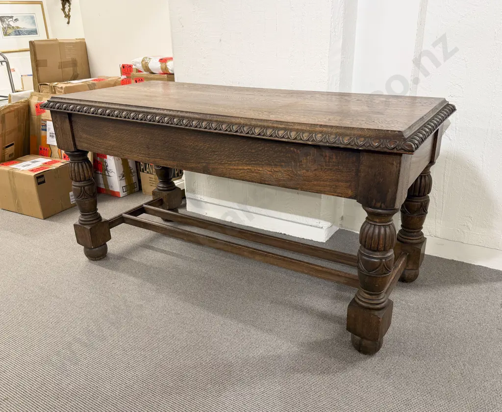 C17th Style Oak Rectangular Centre Table Image 1++