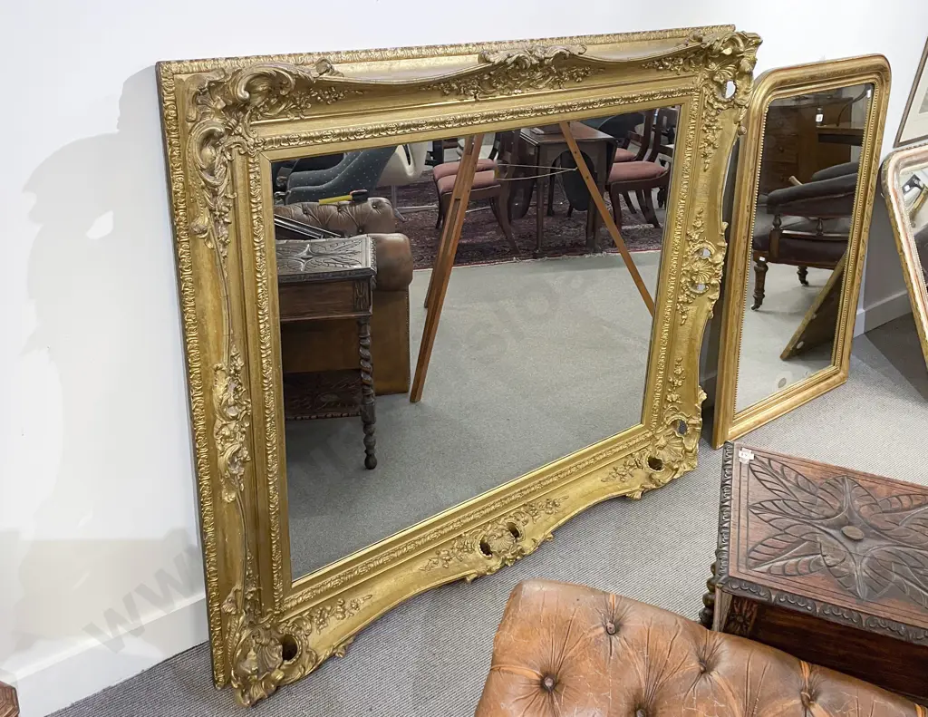 Large Vict Gilt Framed Wall Mirror Image 1++