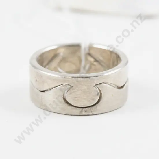 Two S/S Interlocking Band Rings
