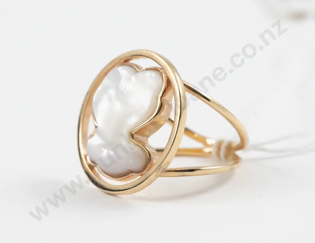 Tous Vermeil .925 Silver MOP Dress Ring Image 1++