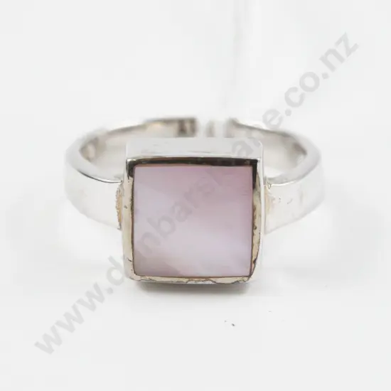 S/S Single Stone Rose Quartz Crystal Dress Ring
