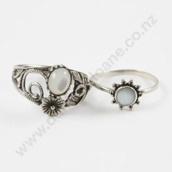 Two S/S MOP Dress Rings