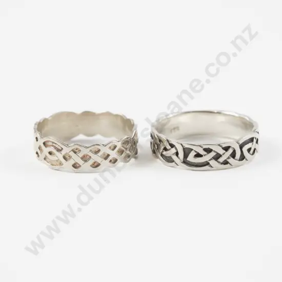 Two S/S Celtic Design Band Rings