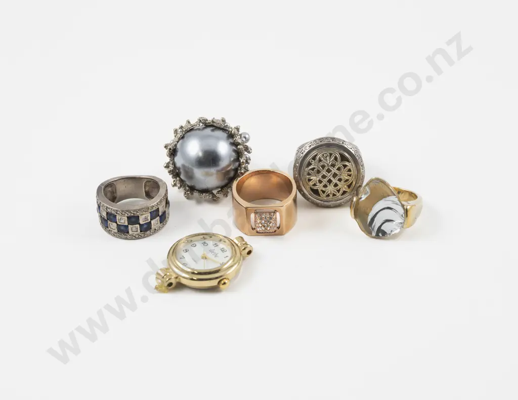 Two Swarovski Crystal Rings with Collection of Assorted Costume Jewellery Image 1++