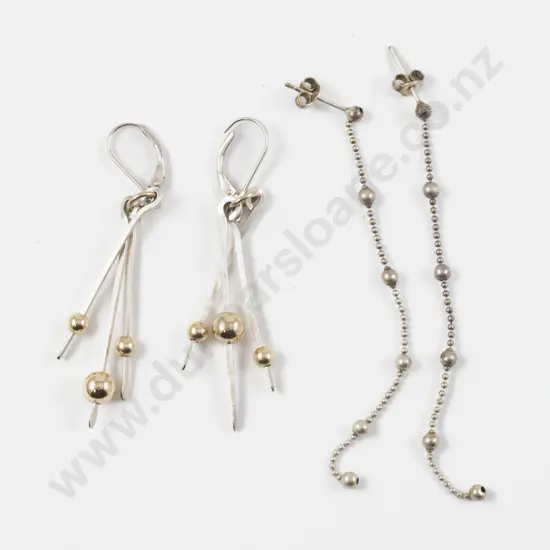 Two S/S Pendant Drop Earrings