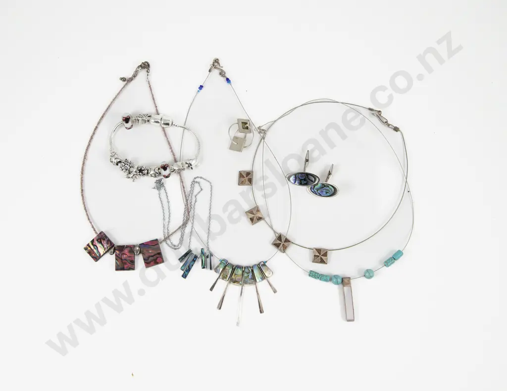 Collection of Assorted S/S Jewellery with Pandora Style Charm Bracelet and Others Image 1++