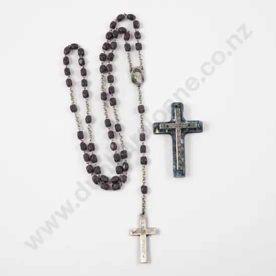 Amethyst Beaded Rosary with Cross pendant