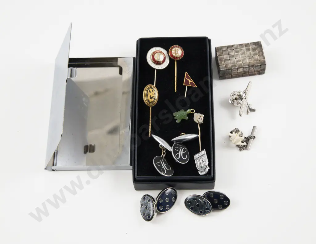 Collection of Cufflinks Shirt Studs Various Stick Pins and Assorted Image 1++