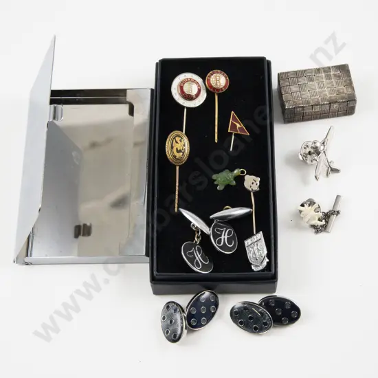 Collection of Cufflinks Shirt Studs Various Stick Pins and Assorted