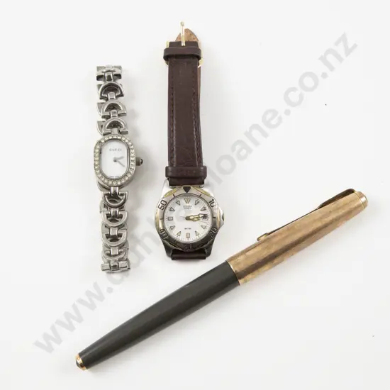 Gucci Ladies Wrist Watch Together with Parker Pen and Other