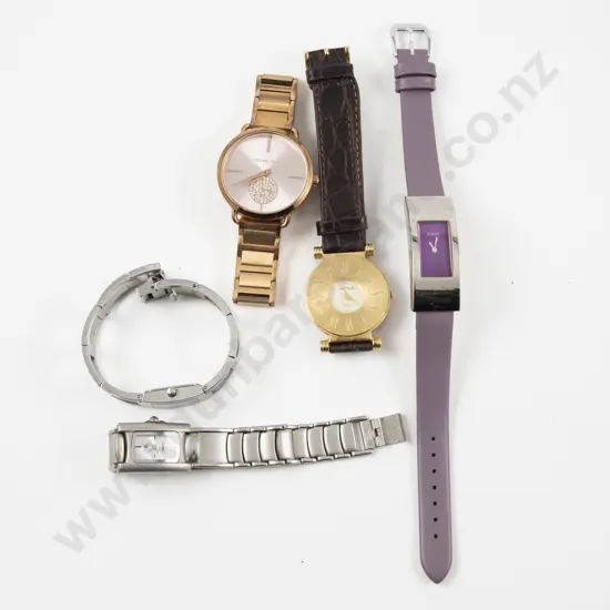 Collection of Five Ladies Wrist Watches incl Michael Kors Storm Guess and Calvin Klein