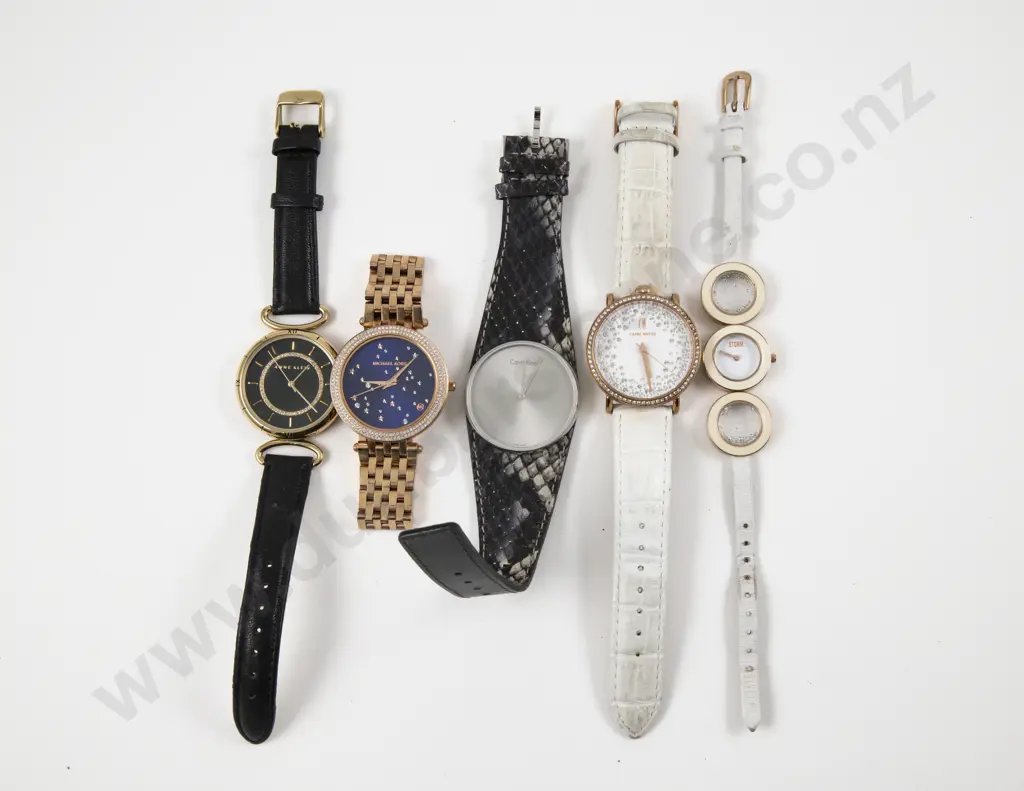 Collection of Five Ladies Wrist Watches incl Michael Kors Storm and Calvin Klein Image 1++